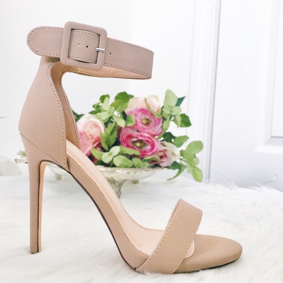 Nude Ankle Strap Heel, Buckle Closure - Picture 6 of 6